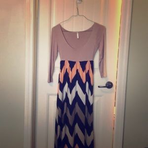 3/4 sleeve maxi dress
